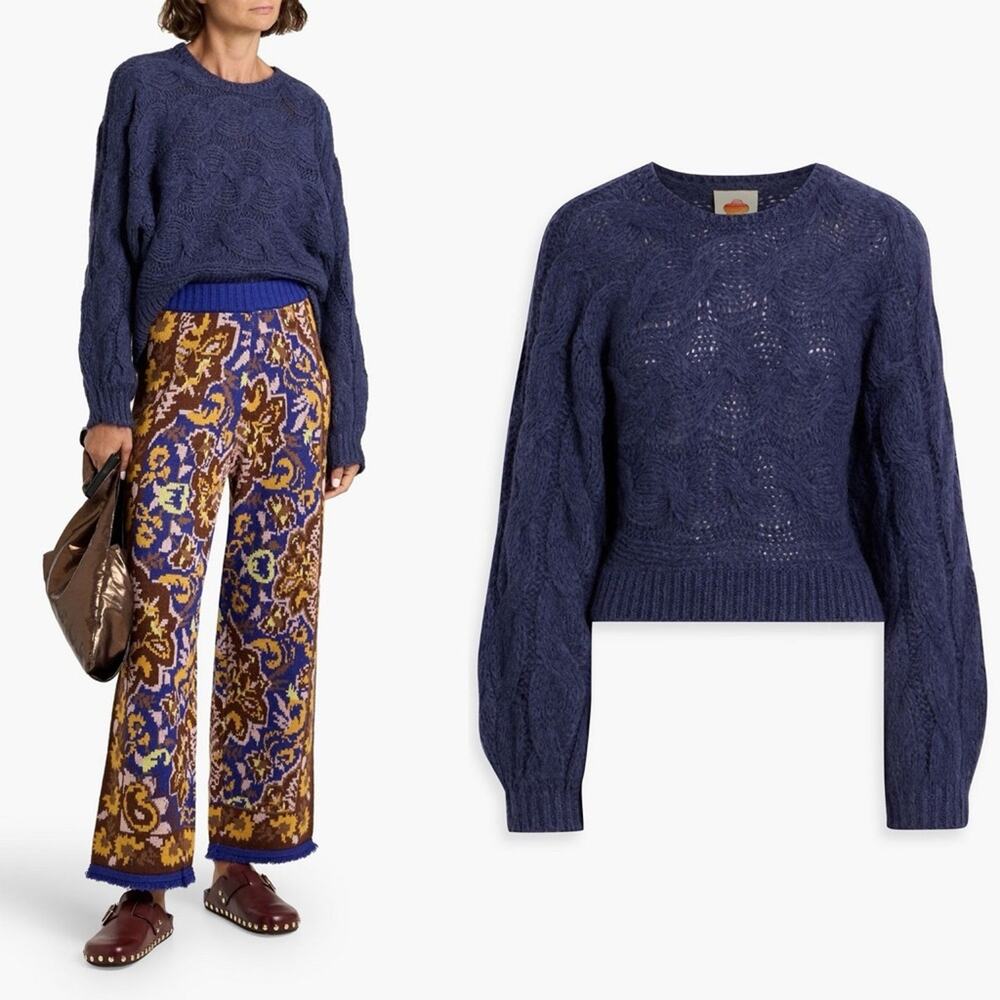 Farm Rio Cable Knit Sweater M